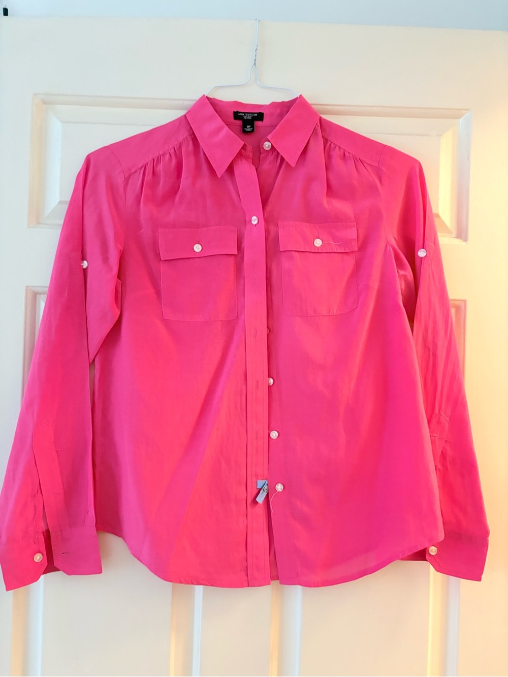 Ann Taylor Hot Pink Button-Down Shirt